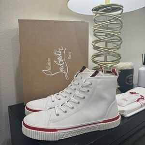 Christian Louboutin Pedro Cotton High-Top White